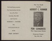 Herbert C. Bonner campaign flyer 